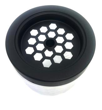 Preview: Sturmaschenbecher Windaschenbecher Glas schwarz-weiß